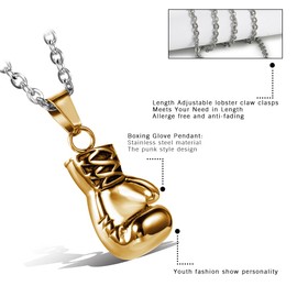 Oidea Mens Punk Gothic Boxing Glove Pendant Necklace for Biker,with Gift Bag