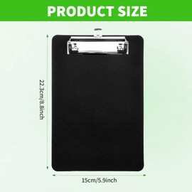 24 Pack Bulk Mini Clipboards, Black A5 Memo Clipboard 5.9x8.8 Inch Plastic Check Presenters for Restaurants School Office Hotel Shopping List