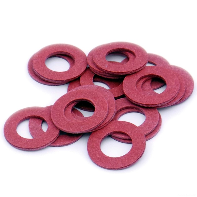 M4 (4mm) Flat Washer - Fibre (Red) (Pack of 20)