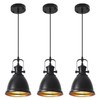 COTTMIC Black Pendant Lights Kitchen Island 3 Pack, Vintage Pendant