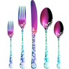 Vilihkc 20 piece Peony Flower Pattern Design Silverware Set, Stainless