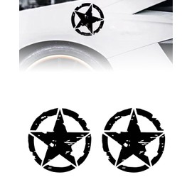 YIPFEN Star Car Stickers, Set of 2, Black, 15 cm, Weatherproof & UV-Resistant for Cars, Trucks, SUVs, Residue-Free & Durable