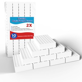 SmilinFit SmilinFit Magic Sponge Erasers, Kitchen Sponge 10 Pack 2X Density Melamine Sponge Foam Pads, Multi-Functional Household Cleaning Supplies Cleaner for Kitchen, Bathroom, Shower, Window, Wall Cleaner