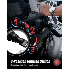 Vaticas 37110-93J00 Ignition Key Switch Assembly Replace 37110-93J01 37110-93J023, Fit for Suzuki Outboard 4 Stroke Remote Control Box DF15 DF25 DF30 DF40 DF50 DF60 DF70 DF80 DF90 DF115 1998-2011