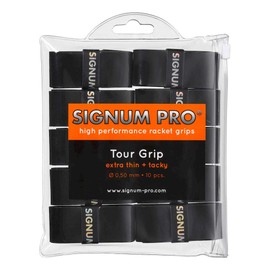 Signum Pro Tour Grip Pack of 10 Black Overgrip One Size