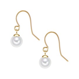 Glanzstücke München Women's Earrings 925 Sterling Silver with Freshwater Cultured Pearl Approx. 6.0 - 6.5 mm, Silver