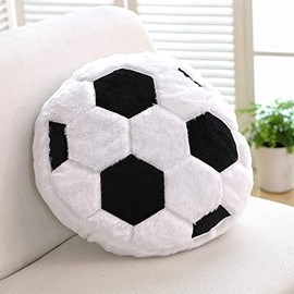 XIYUAN 13.8inch Stuffed Sports Balls Toy Round Plush Stuffed Football Basketball Pillow Soft Durable Soccer Throw Pillow Sports Theme Room Decoration Ball Games Sports Gift(Football)
