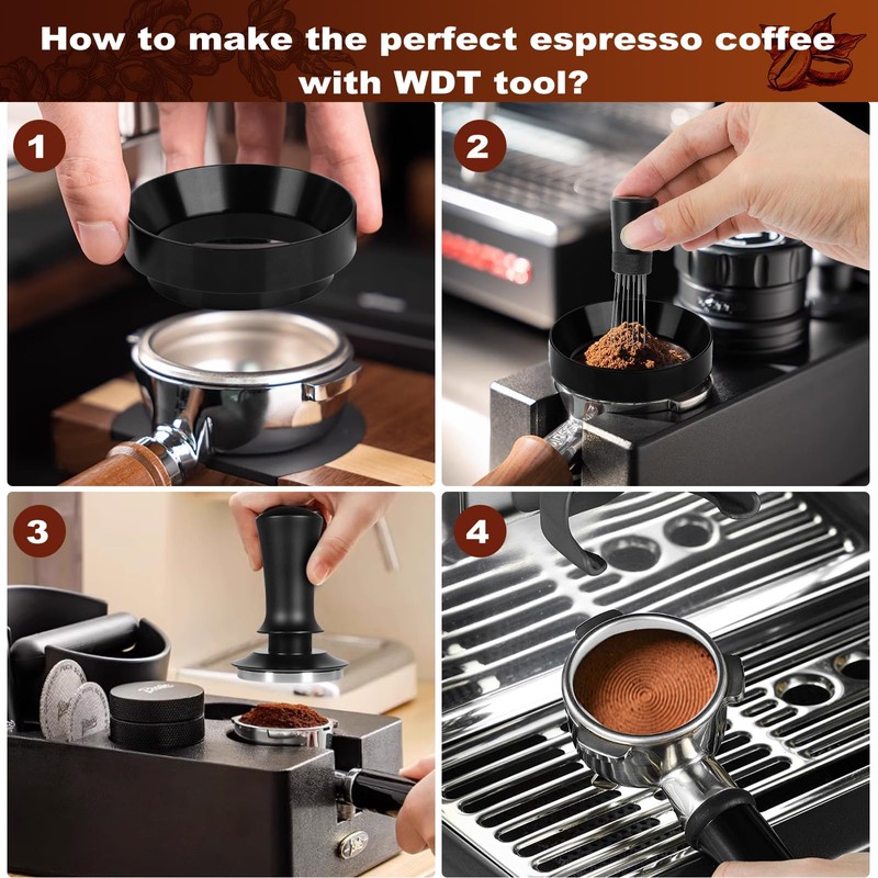 Espresso Accessories Kit 51mm, Coffee Tamper with Spring Loaded Calibration,