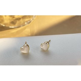 immobird Heart Earrings, Women's, Popular, Hypoallergenic, Earrings, Leave Toiled, Symbol of Love, Natural Seashell, Accessory, Popular, Cute, Shell, Jewelry, Dating, Anniversary, Birthday, Gift
