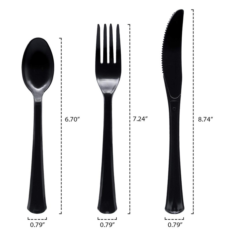 Party Essentials Extra Heavy Duty Hard Plastic Cutlery Combo Pack,
