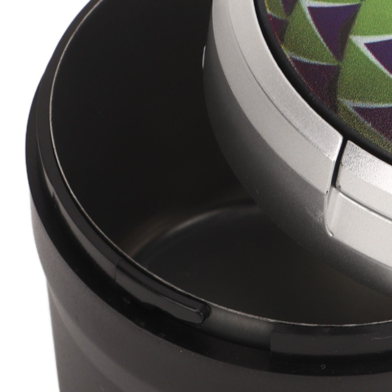 Portable Car Ashtray Mini Silver Edge Fire Prevention Smokeless Auto