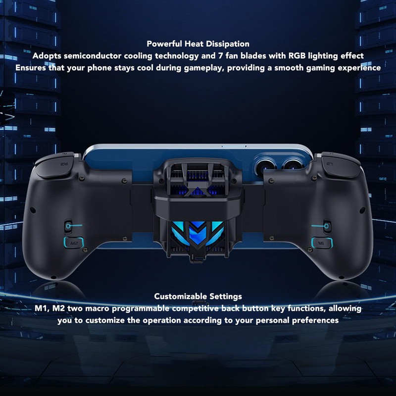 Yunir Controlador Telescópico de Gamepad Configuraciones Personalizables, Bluetooth, 15 Botones,