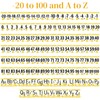 32Pcs A to Z Alphabet and -20-100 Number Cards Boho