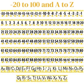32Pcs A to Z Alphabet and -20-100 Number Cards Boho Bulletin Board Under The Sea Ocean Summer Sunflower Bee Theme Classroom Decorations Math Posters for Wall School Teacher Supplies (Bee Number)