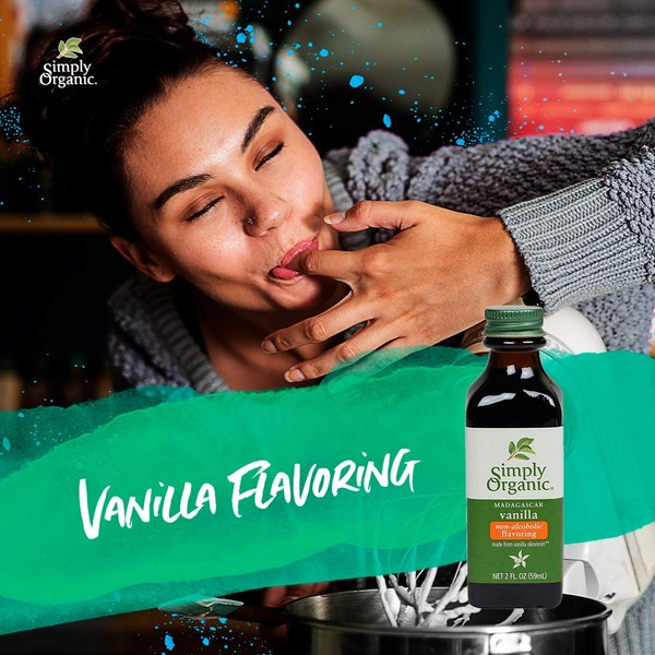 Simply Organic Vanilla Flavoring (non-alcoholic), Certified Organic, Vegan | 2 oz | Pack of 6
