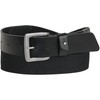HC Men's Premium Leather Belt with Fabric Insert - black