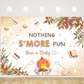 MEHOFOND 7x5ft Camping Themed Baby Shower Party Backdrop Nothing S’More Fun Than a Baby Bonfire Smore Fun Decorations Autumn Fall Happy Camper Baby Shower Supplies Photo Booth Props