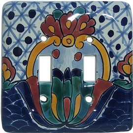 Fine Crafts Imports Double Toggle Turtle Talavera Ceramic Switch Plate