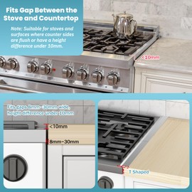 Eveanro 2PCS Kitchen Stove Counter Gap Covers, Stainless Steel Gap Cover, Cooktop Trim Kit, Stove Gap Guards, Oven Gap Filler, Heat Resistant & Effectively Protect Stove Gap Filler 16.5-33inch Silver