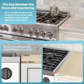 Eveanro 2PCS Kitchen Stove Counter Gap Covers, Stainless Steel Gap Cover, Cooktop Trim Kit, Stove Gap Guards, Oven Gap Filler, Heat Resistant & Effectively Protect Stove Gap Filler 16.5-33inch Silver