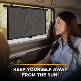 EcoNour Window Shades for Car Baby (2 Pack) | Retractable car Window Shade for Baby for Sun Protection for Kids, Passengers & Pets in The Back Seat | Car Window Covers for Trucks | (20”x22”)