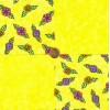 Various Manufacturers Whimsy Purple Flowers Yellow 4 inch Fabric Novelty