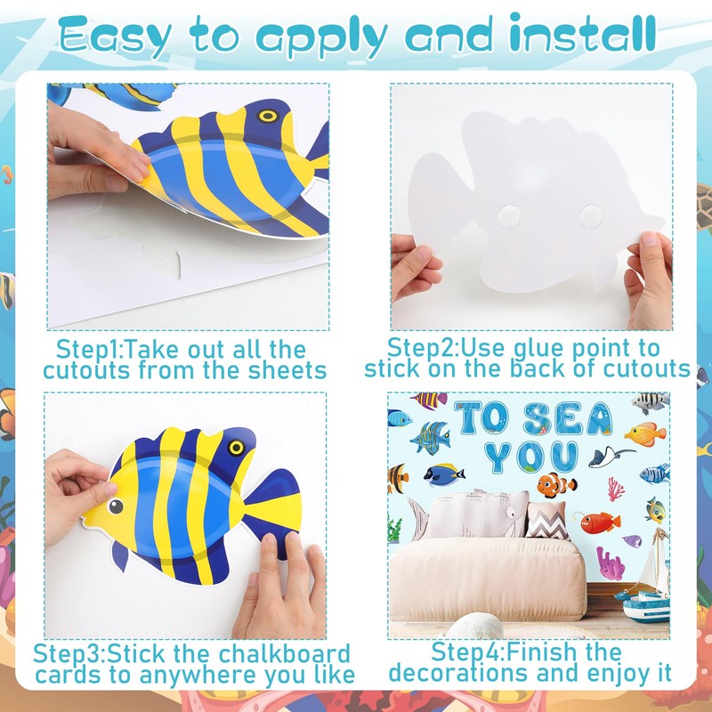 Bulletin Board Decorations Summer Cutouts Chalkboard Under The Sea Beach