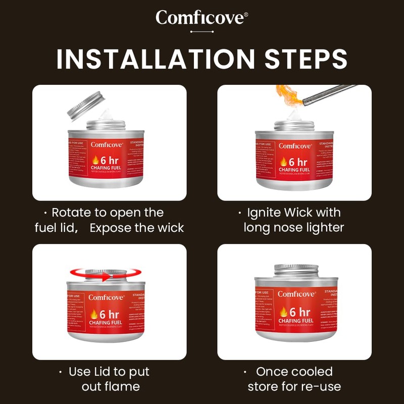 Comficove 6 Hour Chafing Fuel - Food Warmer for Chafing