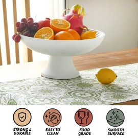 Folkulture Wood Fruit Bowl or Decorative Pedestal Bowl for Table Décor, Wooden Fruit Bowl for Kitchen Counter or Farmhouse Centerpiece, 12-inch Large Bowls for Breads, Mango Wood (White Ribbed)