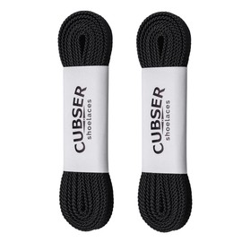 Flat Shoelaces (2 Pairs) Quality Durable Wide(9mm) Shoe Laces for Sneakers and Trainers Shoes (90 CM, Black)