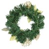 Decorated Christmas Wreath with LED Light Poinsettia Berries Fir Branches
