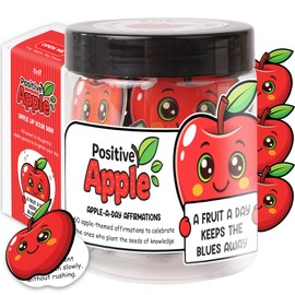 Emotional Support Apple Jar, 60 Positive Apple Cards Jar-Teacher Appreciation Gifts For Women,Teen Girl Gift Trendy Stuff, Apple Teacher Appreciation Gifts, Back To School Teacher Gift