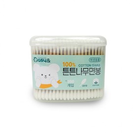 Sturdy Wood Cotton Swabs 350P Cylindrical Sterilized for Baby & Makeup Makeup 60ea