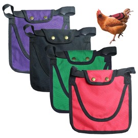 4 Pieces Premium Chicken Saddles with Adjustable Strap, Hen Saddle Sweater Clothes, Birds Protector for Back and Sides, Poultry Accessories for Hens, Suitable for 5-7.6lbs Black Red Purple Green