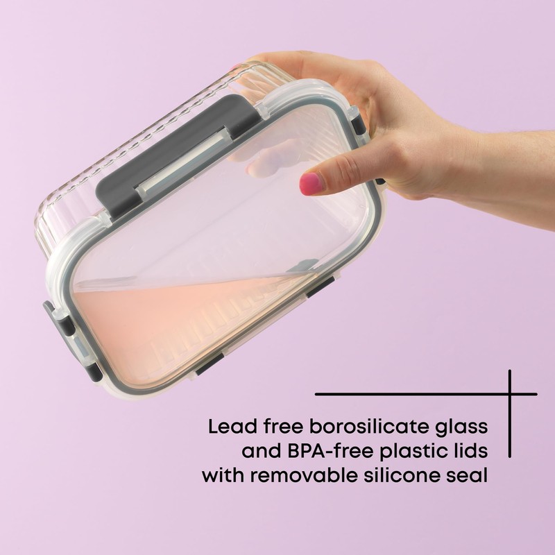 JoyJolt 24pc Borosilicate Glass Storage Containers with Lids | 12