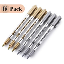 Mr. Pen- Metallic Paint Markers, 6 Pack, Silver and Gold, Silver Paint Marker, Gold Ink Pen, Silver Pen, Silver Markers Permanent Metallic, Silver Ink Pen, Gold Metallic Marker, Gold Marker, Gold Pen