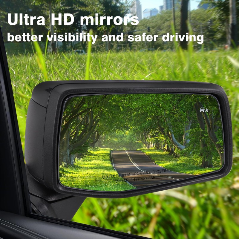 Lqito Right Passenger Side Mirror Glass Compatible with 2019-2024 Chevy