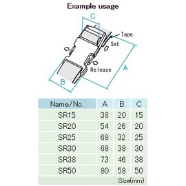 NIFCO SR20 Plastic Buckle, Black, 0.8 inch (20 mm) Width, Adjusting Belt Length, etc