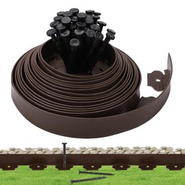 No Digging 2IN x 33FT Garden Edging Border Coil Comes with 30 Pcs Spikes Landscaping Edging Kit,Lawn Border Design DIY for Yard Tree Flowerbeds Landscaping Grass