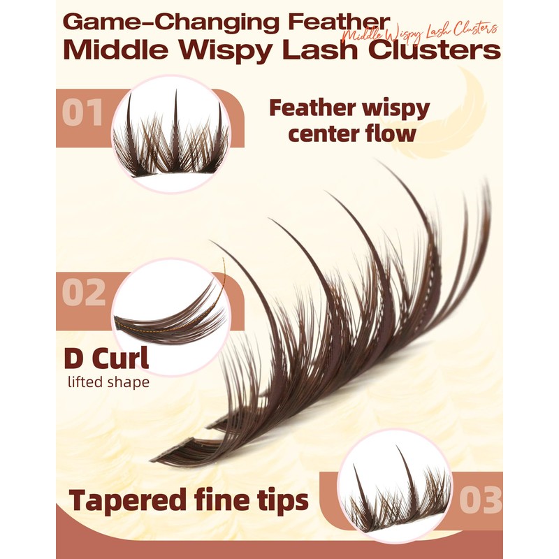 Brown Lash Clusters Manga Lashes Clusters Wispy Cluster Eyelash Extensions