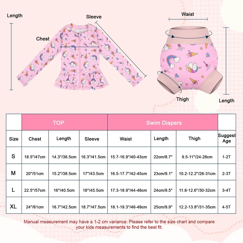MOEMOE BABY Bade-Set, Zweiteilig Badeanzug Baby Mädchen, UV-Schutz Rash-Guard-Set, Badebekleidung