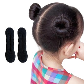 GFun Hair Bun Maker Bun Goods Bun Sponge Hair Arrangement Cushion Black for Long Hair 2pcs