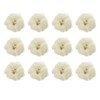 MECCANIXITY Artificial Rhinestone Chiffon Flower Heads, Beige Faux Flowers 2