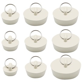 9 Pcs Bath Plugs, VEGCOO Sink Plugs Rubber Bathroom Sink Plugs Kitchen Sink Plug with Hanging Ring, Drain Stoppers Sink Stoppers for Bathroom Bathtub Kitchen Sink Tubs, 9 Sizes