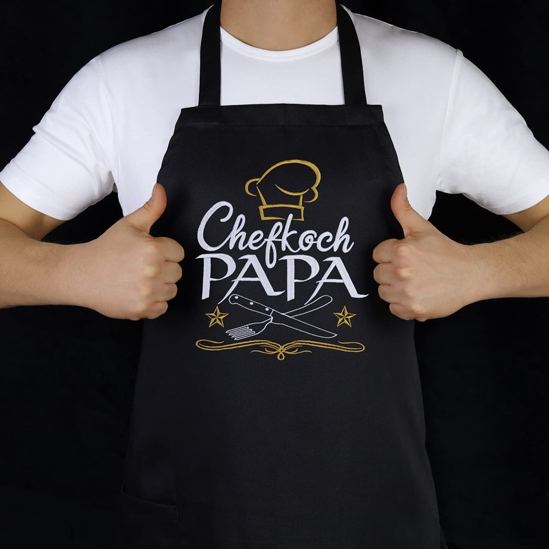 EXPRESS-STICKEREI Apron Papa Grill/Chef Cooking Apron with Modern Design Grill