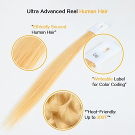 RINBOOOL Hair Swatches for Testing Color, Dark Blonde Tone Level 8, Real Natural Remy Human Hair, 30 Strands per Pack, 8 Inches