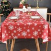 TruDelve Plastic Christmas Tablecloth Square Red Vinyl Christmas Table Cloth