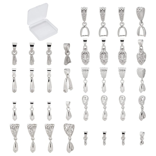 SUNNYCLUE 1 Box 9 Styles Pinch bails Brass Pendant Clasps