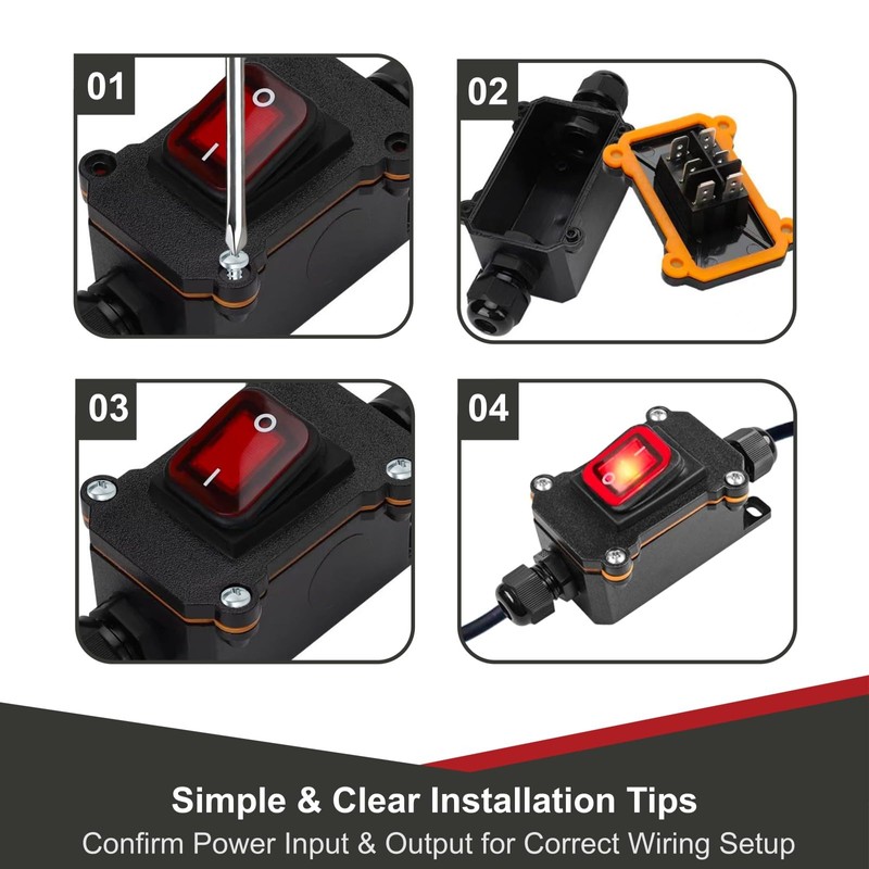YAFIYGI Inline Cord Switch Heavy Duty Waterproof Switches AC 20A-125V