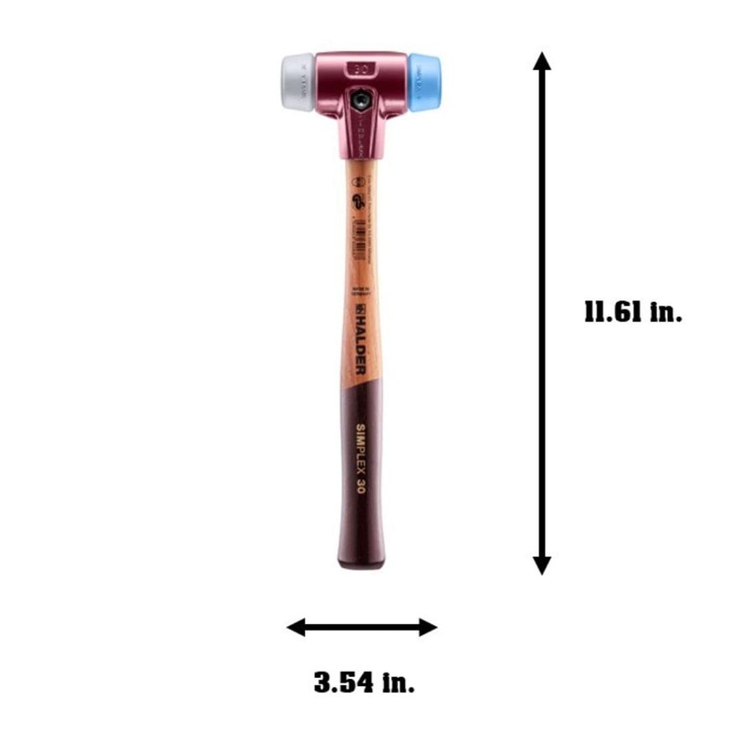 Halder 3013030"Simplex Soft-Face TPE-Mid/TPE-Soft" Mallet, Multi-Colour, 30 mm